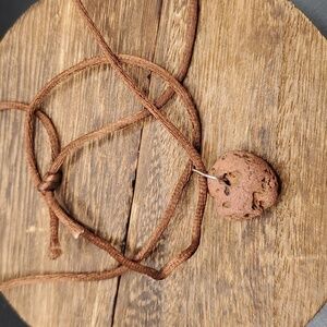 N3204‎ mocha coffee Lava stone necklace